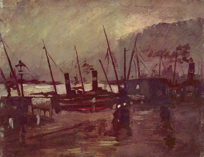 Quay in Antwerp with Ships by Vincent van Gogh